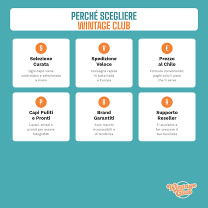 Perche scegliere Wintage Club - vantaggi kilo box vintage per reseller Vinted