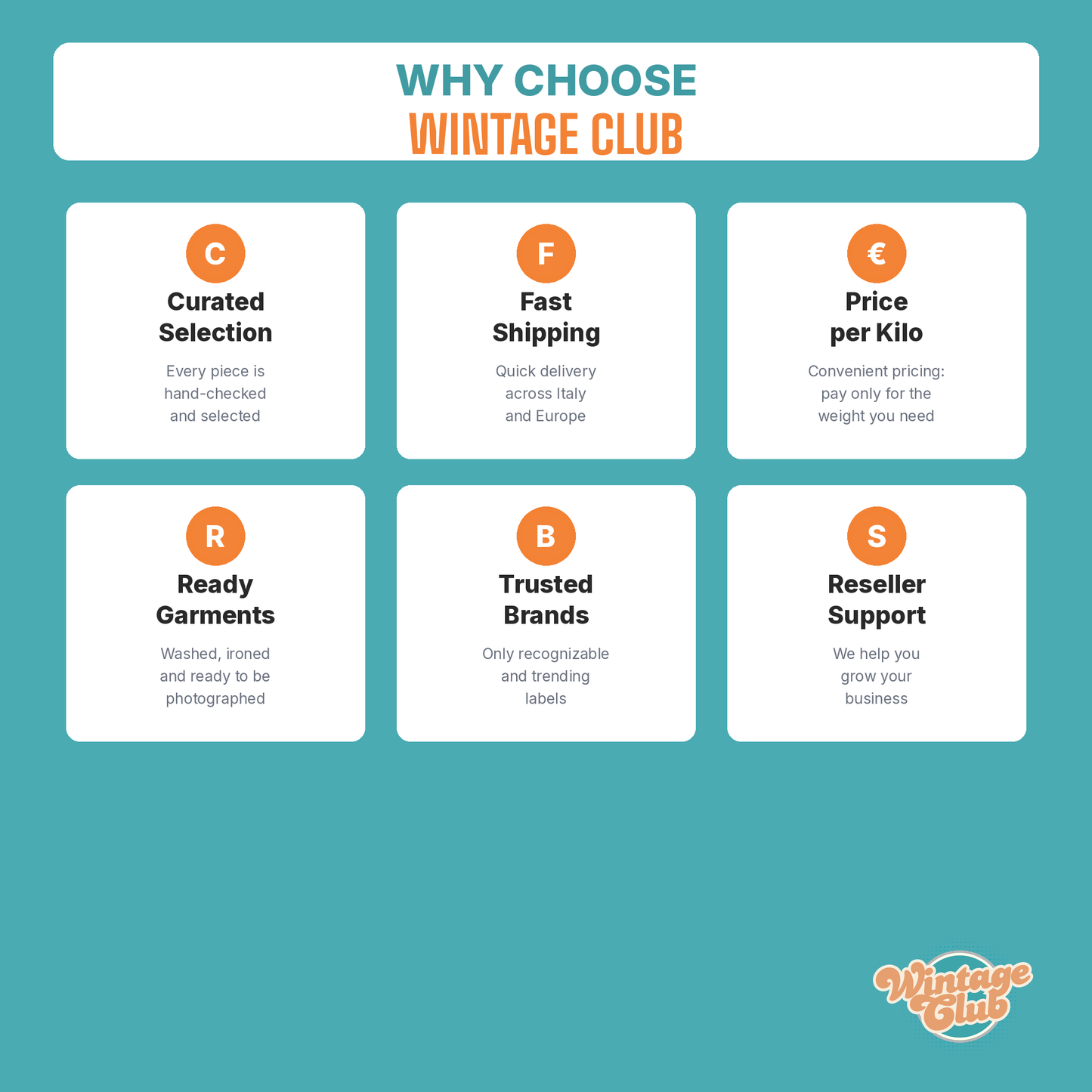 Why choose WintageClub - benefits vintage KiloBox for Vinted resellers