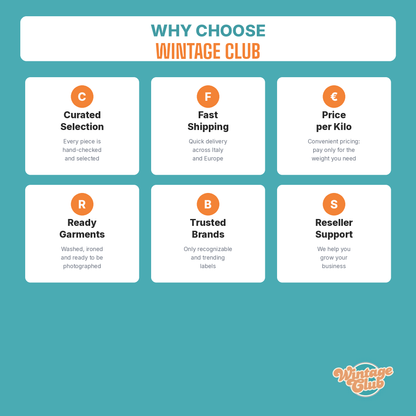Why choose WintageClub - benefits vintage KiloBox for Vinted resellers