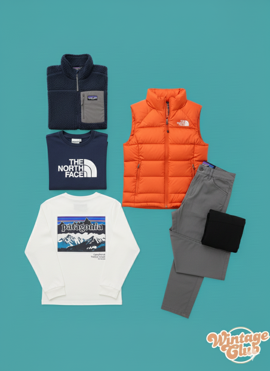 KiloBox Outdoor & Workwear Vintage al kilo — capi tecnici e da lavoro Grade A per rivenditori Vinted